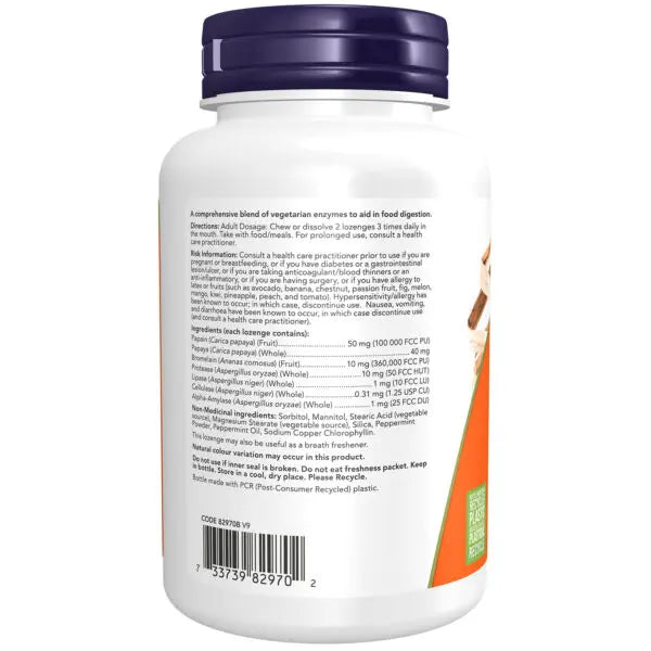 Now - Enzymes Papaya Enzyme Chewable 180LOZ