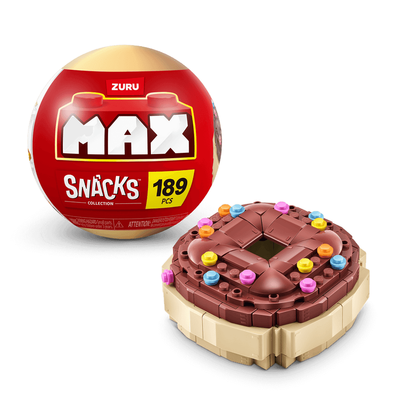 MAX BUILD Premium Snacks Series 1 – Doughnut example with capsule; one random set included
