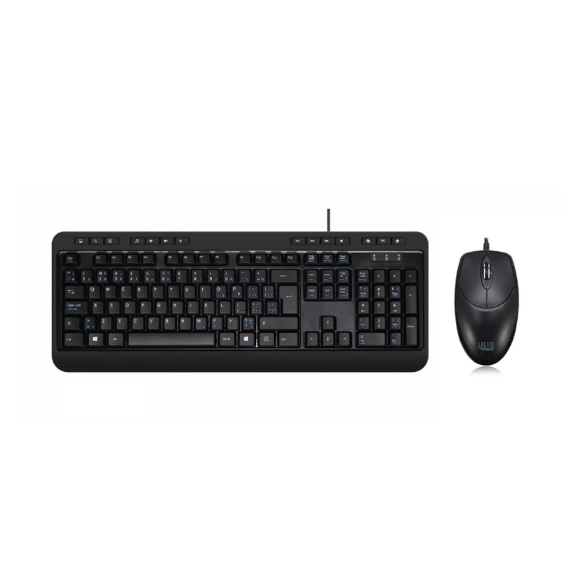 Adesso AKB-132CB-FR wired antimicrobial keyboard and mouse combo, French Canadian layout – view 2