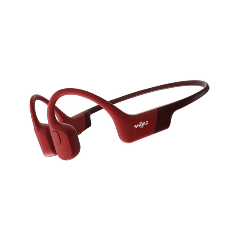 Shokz OpenRun bone conduction Bluetooth headset in red