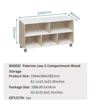 Beleduc - PALERMO LOW 5 COMPARTMENT WOOD STORAGE - Limolin 