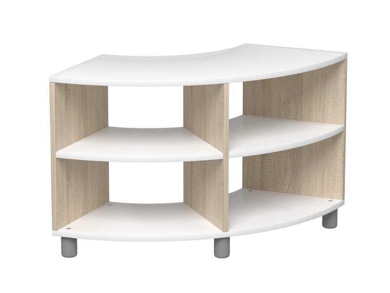 Beleduc Verona low curved two-layer open wood shelf