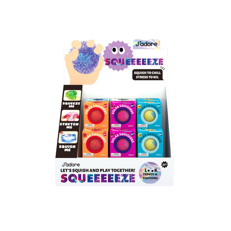 JADORE Solar Squishers 24-piece display in assorted cosmic colours