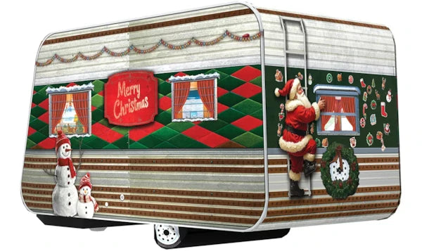 Eurographics - 550 Piece Shaped Tin Puzzle - Christmas Camping Trailer Tin