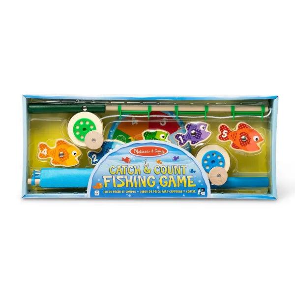 Melissa & Doug Catch & Count wooden magnetic fishing game with numbered fish and rods