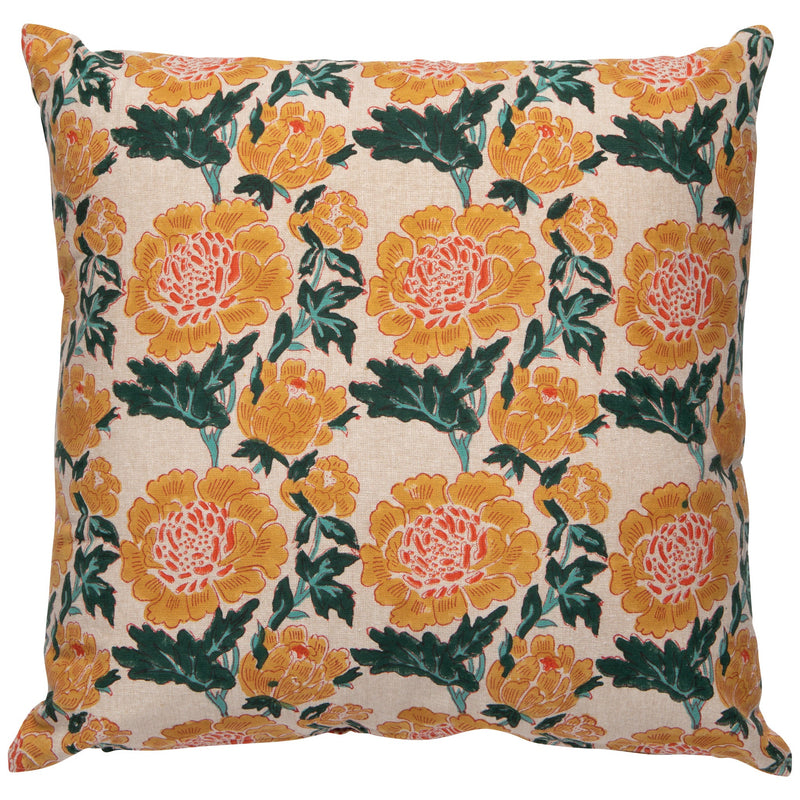 Heirloom - Goldenrise Block Print Pillow 20 x 20 inch