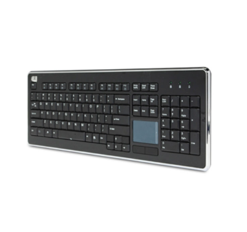 Adesso - Keyboard Wired with Touchpad SlimTouch with Metallic Accent - Black