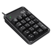 Adesso - Numeric Keypad Wired 19 Keys & 3 Port USB Hub PC / Mac - Black