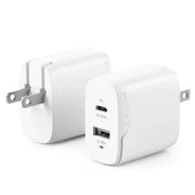 Alogic - Wall Charger 2 Port 40W Gan PD 1X USB-C (20W - 30W) 1X USB-A (12 - 18W) Rapid Power - White