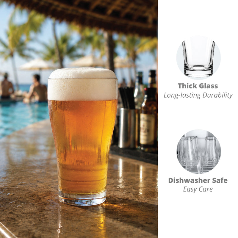 Masterbrew Conical Amber Beer Glasses (6-Pack) | 440 mL / 15 oz – size and product details
