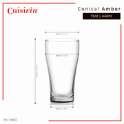 Masterbrew Conical Amber Beer Glasses (6-Pack) | 440 mL / 15 oz – size and product details