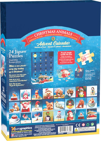 Eurographics - Christmas Animals - Advent Calendar (24 Jigsaw Puzzles)