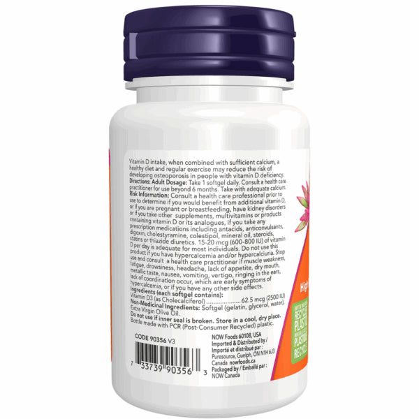 Now - Vitamin D - 3 2500 IU 90GEL
