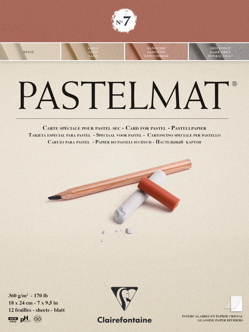 Clairefontaine - Pastelmat Pad N°7 360g  Anthracite  12 Sheets 7.1x9.45in