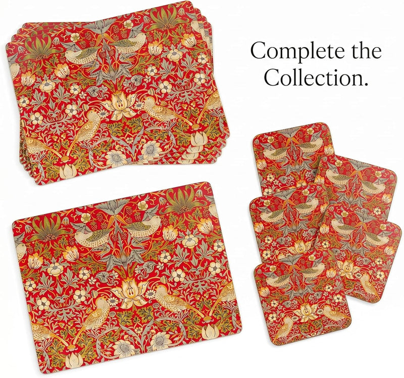 Pimpernel - Morris :Strawberry Thief Red Mat (Set of 4)