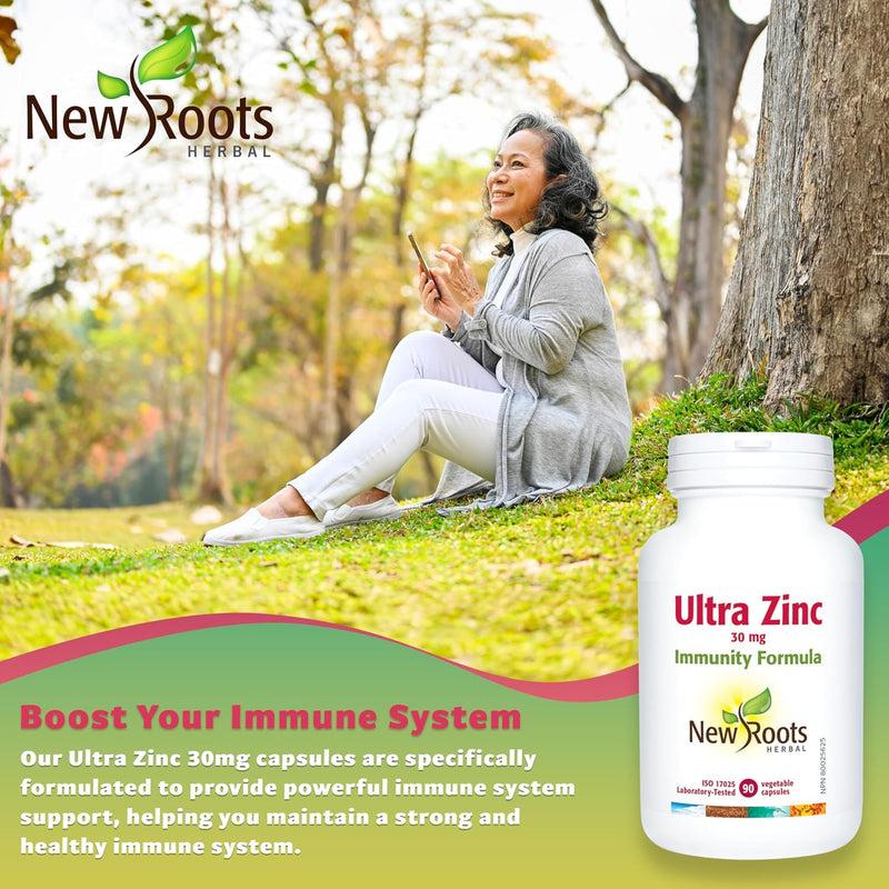 New Roots Herbal - Ultra Zinc 30MG  Immunity Formula - 90 Capsules