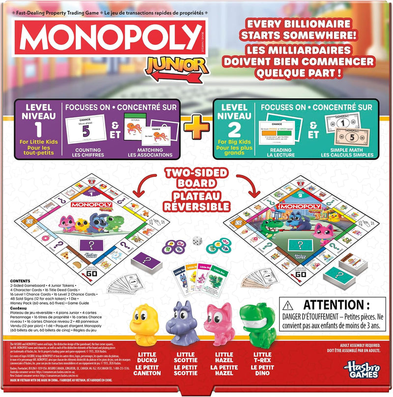 Hasbro - MONOPOLY JUNIOR - 2 JEUX en 1 ( Bilingue ) ( rafraîchir )