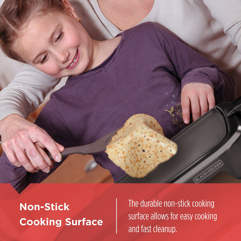 BLACK+DECKER - GD2011B - Family-Sized Electric Griddle | 10 × 20 in / 25.4 × 50.8 cm