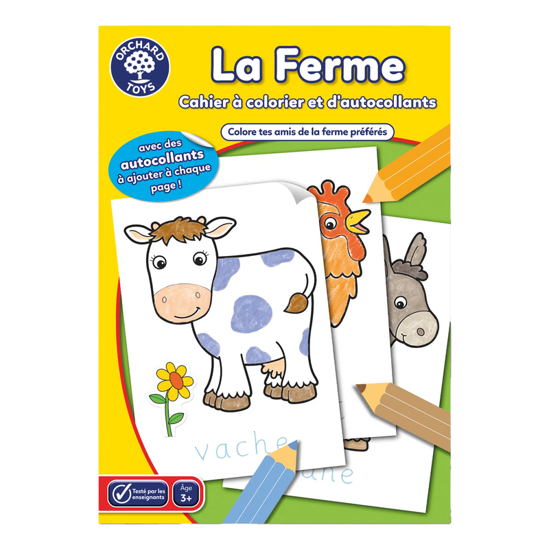 CAHIER À COLORIER D'AUTOCOLLANTS DE LA FERME