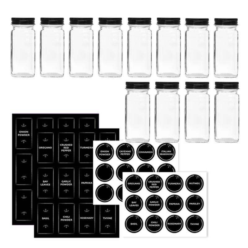 Danesco - Spice Jars and Labels - set of 12