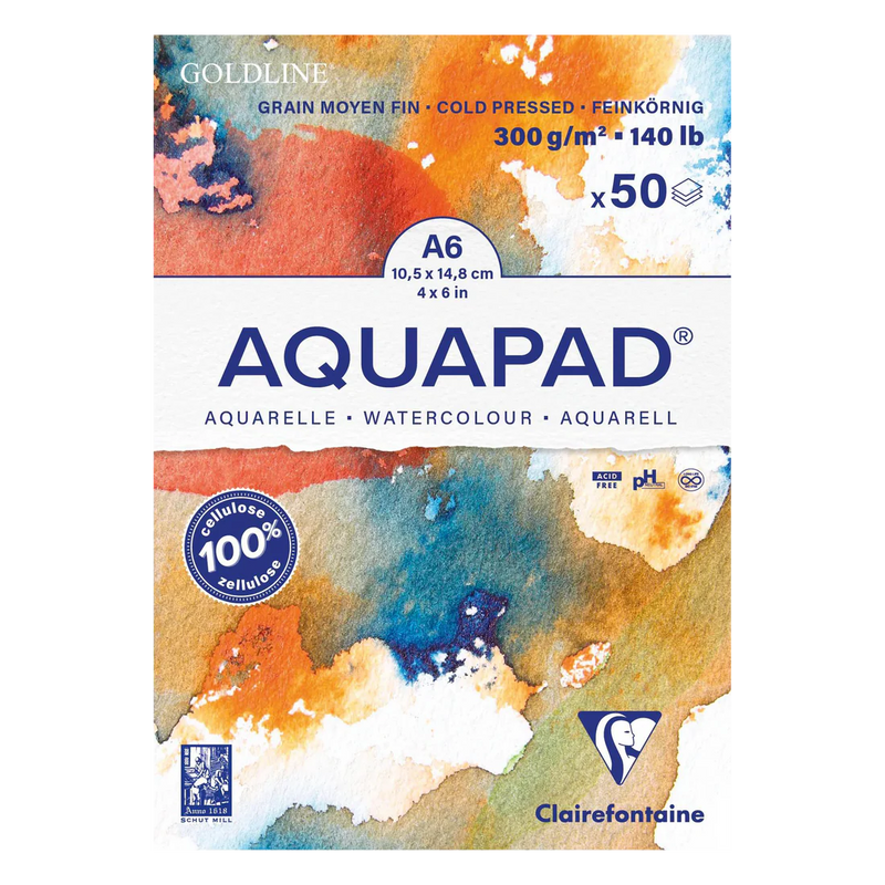 Clairefontaine - Aquapad glued pad A6 50sh 300g