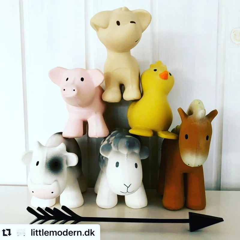 TIKIRI - COW NATURAL RUBBER TOY 5"H