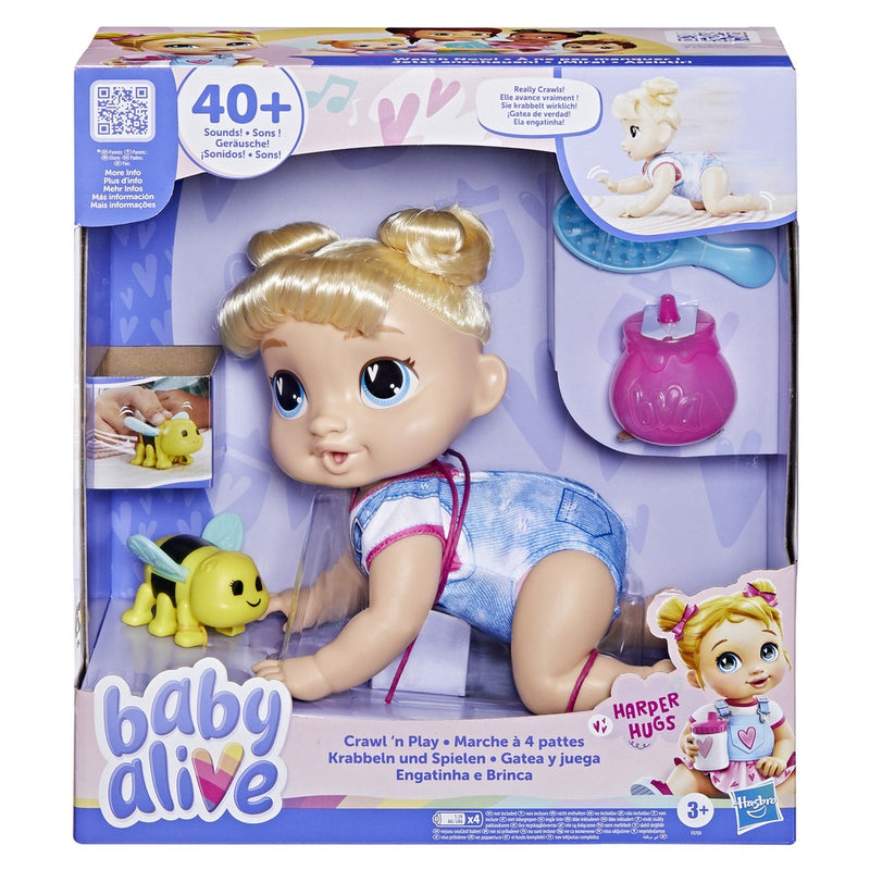 Baby Alive - Crawl 'n Play - Harper Hugs Doll - Blonde Hair