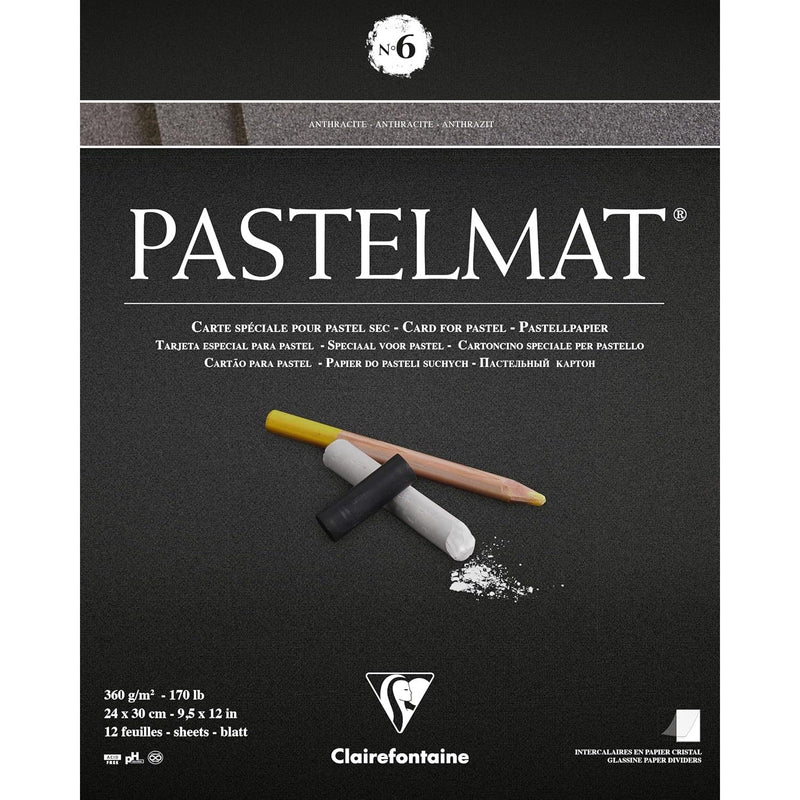 Pastelmat Pad N°6 360G anthracite  12 Sheets (9.4 x 11.8 in)