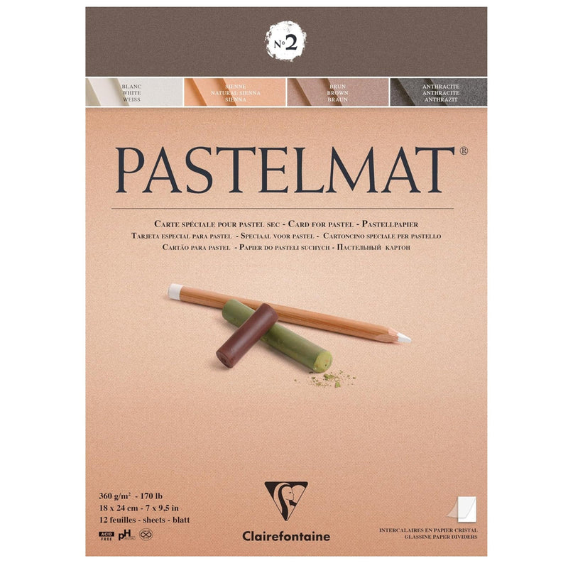 Pastelmat Pad N°2 360G  assorted  12 Sheets (7.1 x 9.4 in)