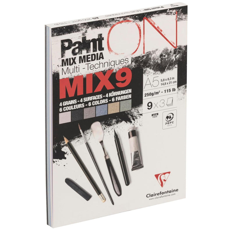 Drawing pad Mix Paint'On 250G 27 sheets (9 x 3 sheets) assorted A5 (5.8 x 8.3 in)