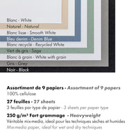 Paint'On Drawing pad Mix 27 sheets 250G (9 x 3 sheets) assorted A4