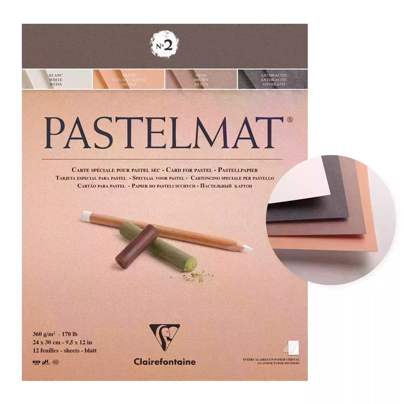 Pastelmat Pad N°2 360G  assorted  12 Sheets (9.4 x 11.8 in)