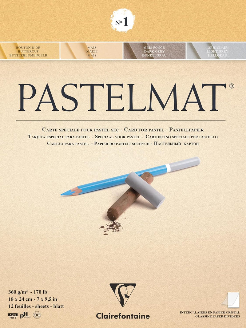 Pastelmat Pad N°1 360G assorted 12 sheets (7.1 x 9.4 in)