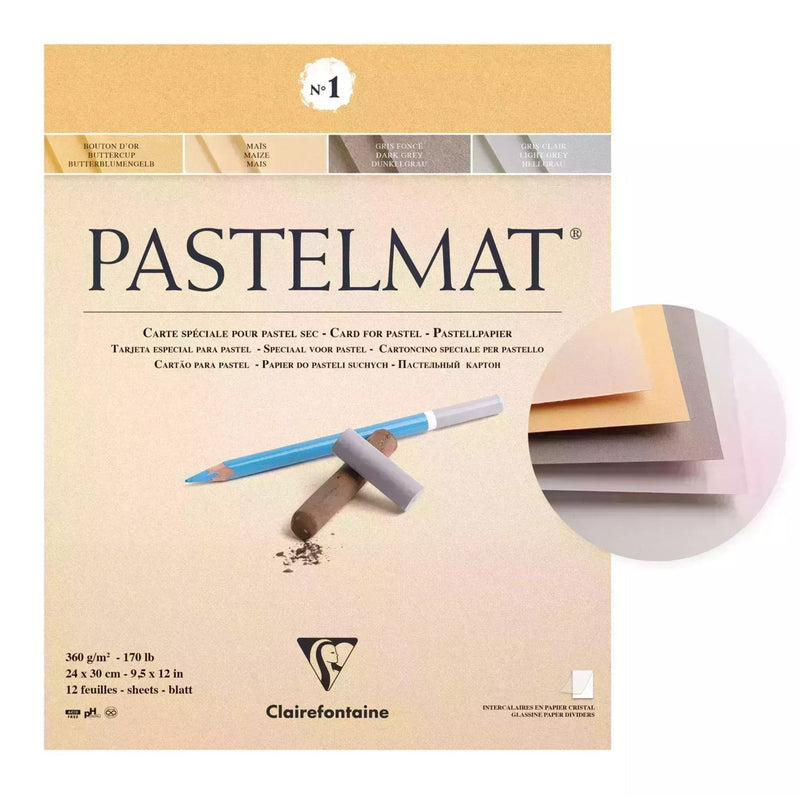 Pastelmat Pad N°1 360G assorted 12 sheets (9.4 x 11.8 in)