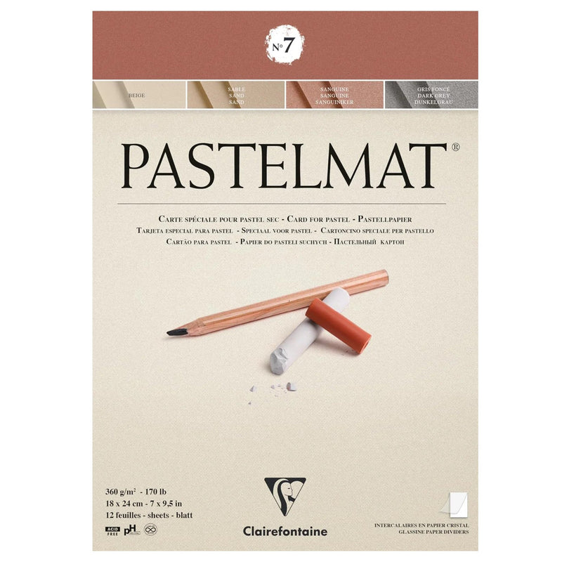 Pastelmat Pad N°7 360G  anthracite  12 sheets (7.1 x 9.4 in)