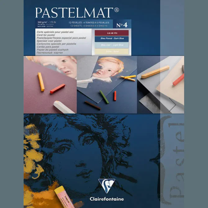 Clairefontaine - Pastelmat Pad N°4 360g  Assorted  12 Sheets 9.4x11.8in