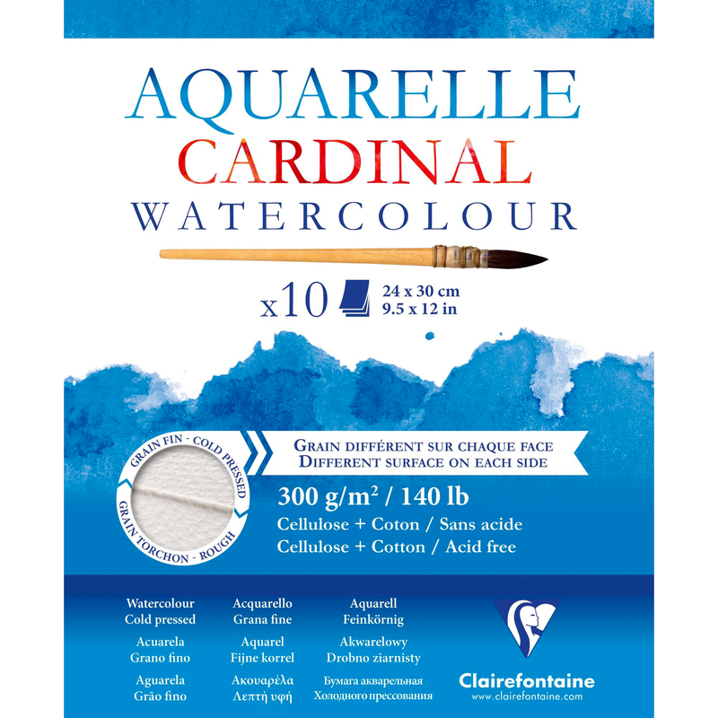 Watercolour Glued Pad Cardinal 300G 10 feuilles  (9.4 x 11.8 in)