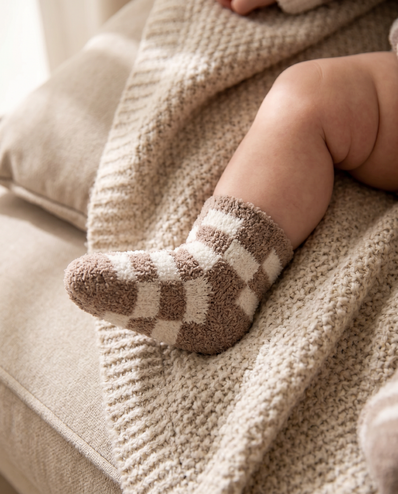 Chenille Socks - Checkers Two Pack