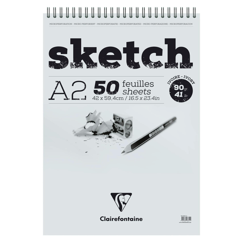 Sketchpad glued Ivory 90G 50 sheets A2