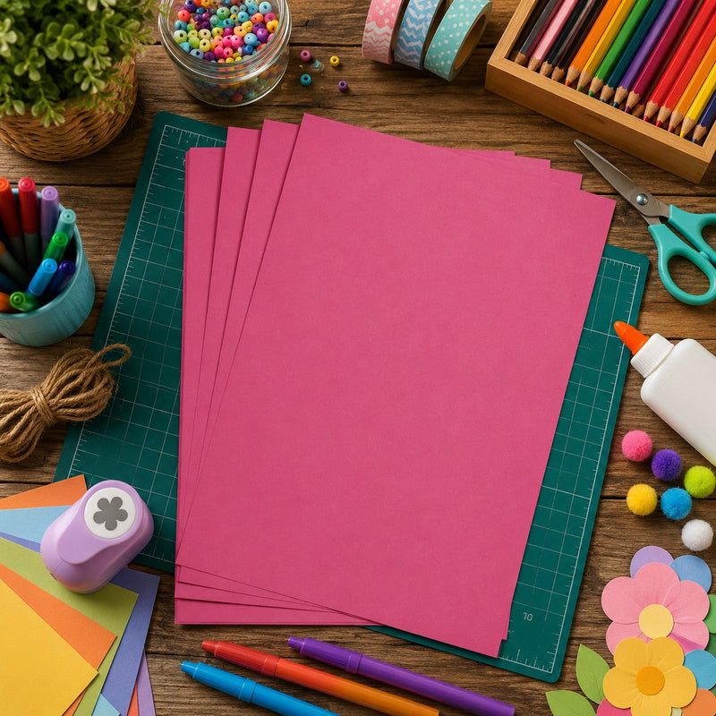 Maya Cardboard 270G  intensive pink 25 Sheets A4 (8.25 x 11.75 in)