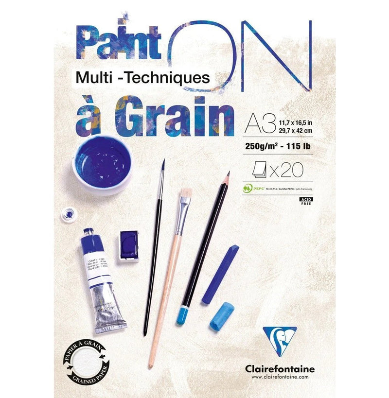 Clairefontaine Paint’On Grained pad – A3 front