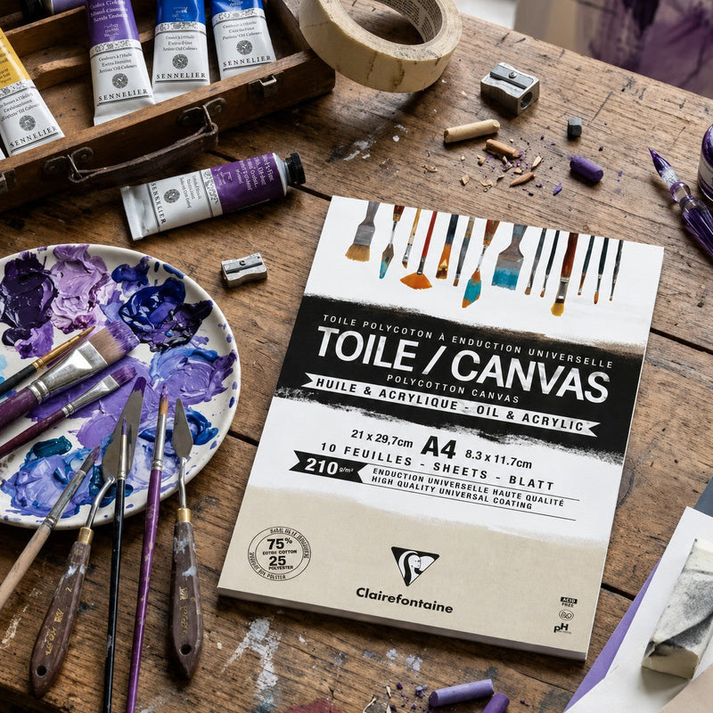 T. Sable natural canvas 210G polycotton pad 10 sheets A4 (8.25 x 11.75 in)