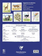 Initiation watercolour pad Animals 15 sheets (2 sheets x 6 designs) 300G (11.8 x 15.7 in)
