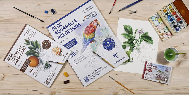 Initiation watercolour pad Animals 15 sheets (2 sheets x 6 designs) 300G (11.8 x 15.7 in)