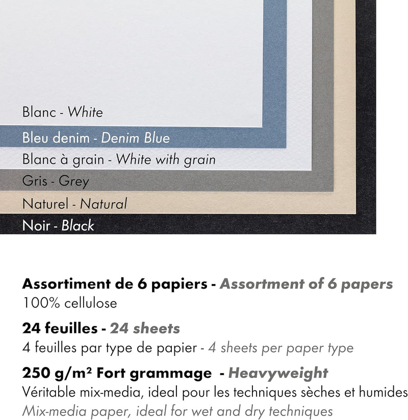 Paint'On 250G N°6 assorted Pad 24 sheets A5 (5.8 x 8.3 in)