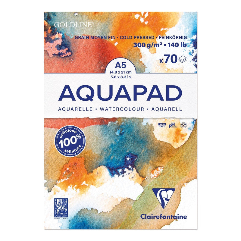 Goldline Aqua 300G medium fine grit white 70 sheets A5