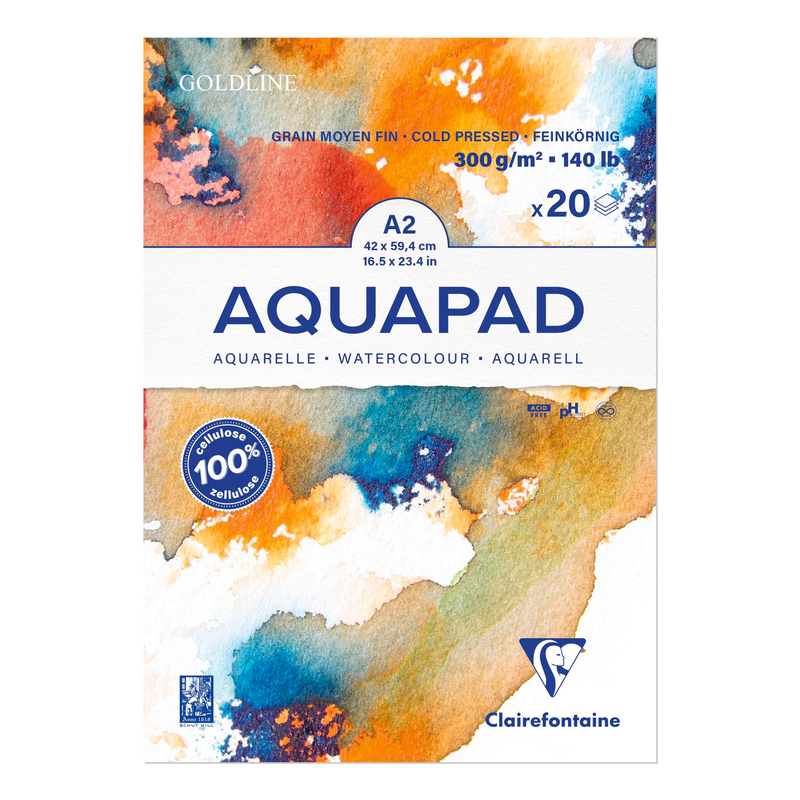 Watercolour Glued Pad Aquapad 300G 20 sheets A2
