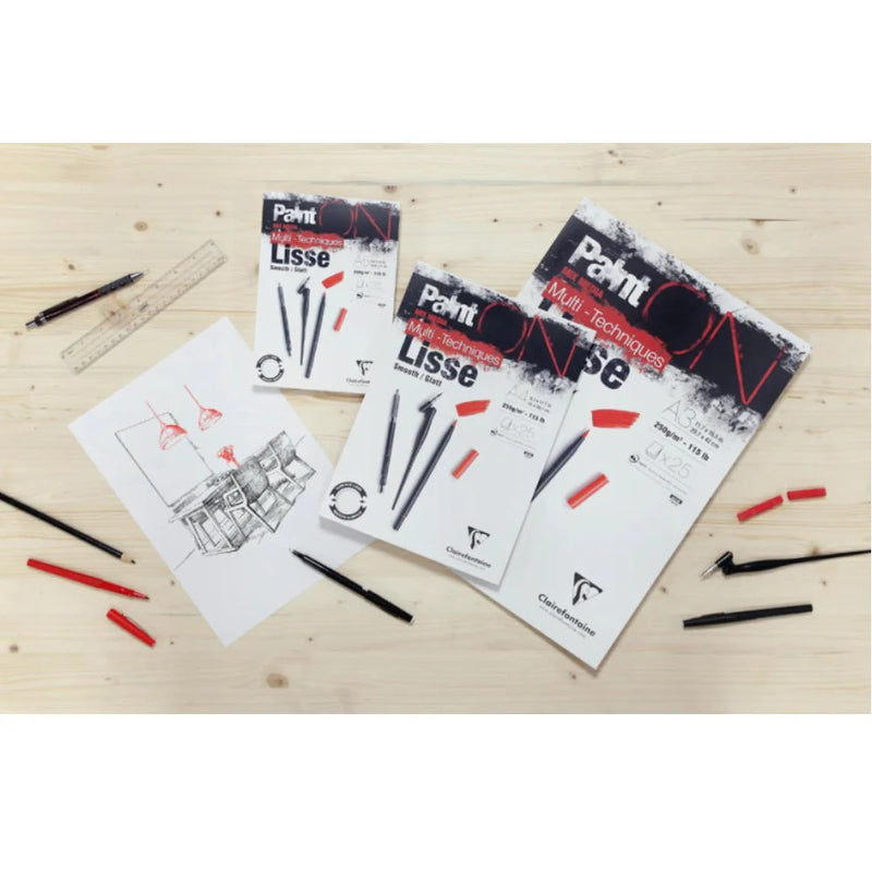 Clairefontaine - Paint'On Smooth white drawing pad A3 25S 250g