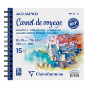 Clairefontaine Aquapad Watercolour Travel Notebook – 7.5 × 7.9 in, 15 sheets