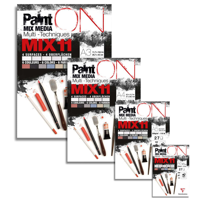 Paint'On  Mix11 27 sheets assorted 5W*3sh + 6C*2sh A4 (8.25 x 11.75 in)